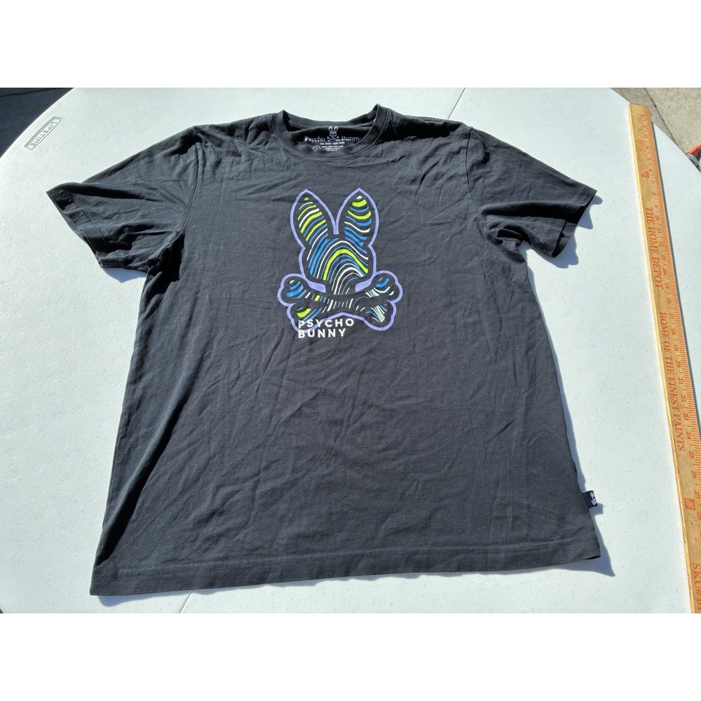 Psycho Bunny Shirt Boys XL Blue Pima Cotton Short Sleeve Graphic Logo Stylish*